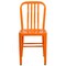 Merrick Lane Santorini 18 Inch Galvanized Steel Indoor/Outdoor Dining Chair with Slatted Back And Powder Coated Finish